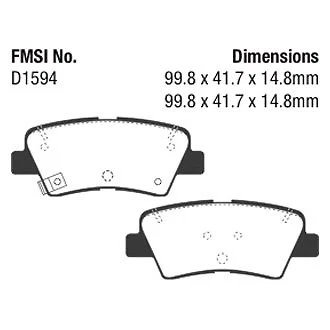 Pastillas de freno traseras EBC DP42188R Yellowstuff para Hyundai Sonata 2015-2017 Foto 4 de 4