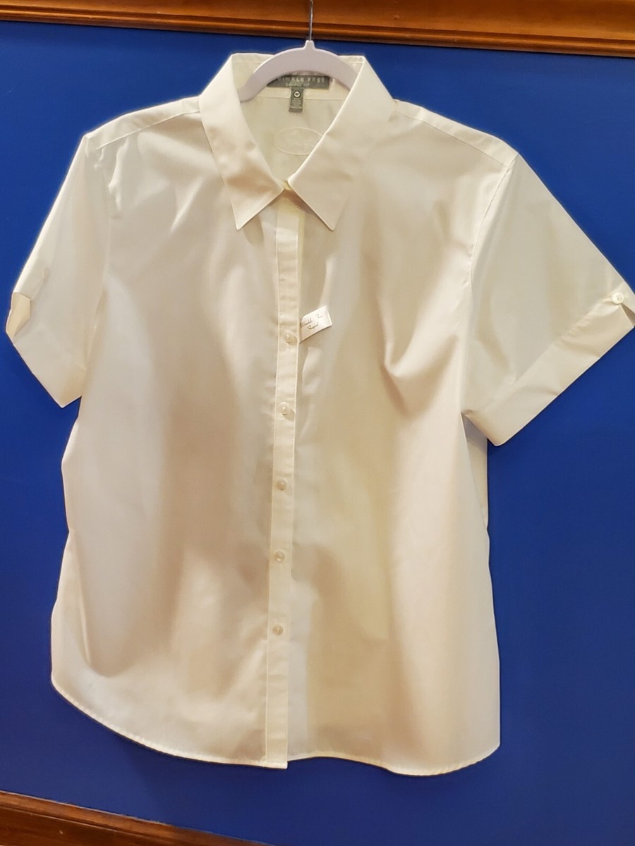 FOXCROFT Wrinkle Free Shaped Fit 16P White Collar Short Sleeve