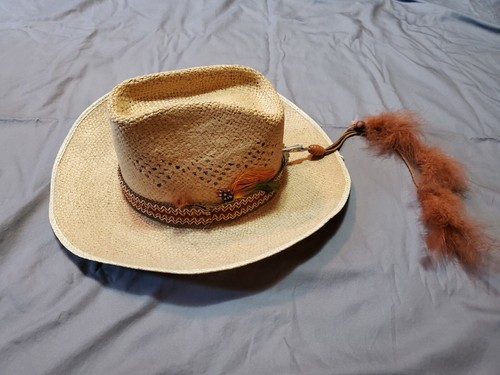 VTG Western Country Straw Hat with Band 