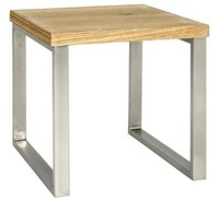 Haku Beistelltisch Edelstahloptik-Eiche Couchtisch Wohnzimmertisch BeistellmöBel