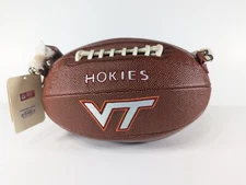 Yima Football Shaped Purse Hand Bag Brown Virginia Tech NCAA College