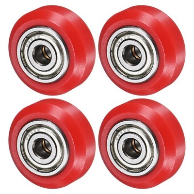 4Pcs 3D Printer Rollers V Slot 0.94'' POM Pulley Wheel 625ZZ for 3D Printer Red