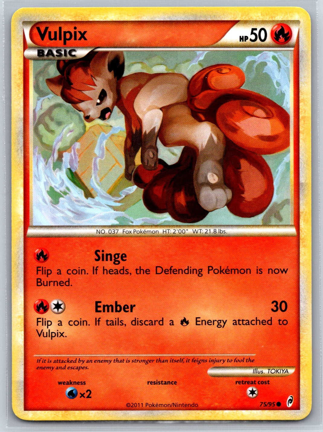 Vulpix - HGSS Call of Legends 75/95 Tokiya Pokemon 151 Card NM