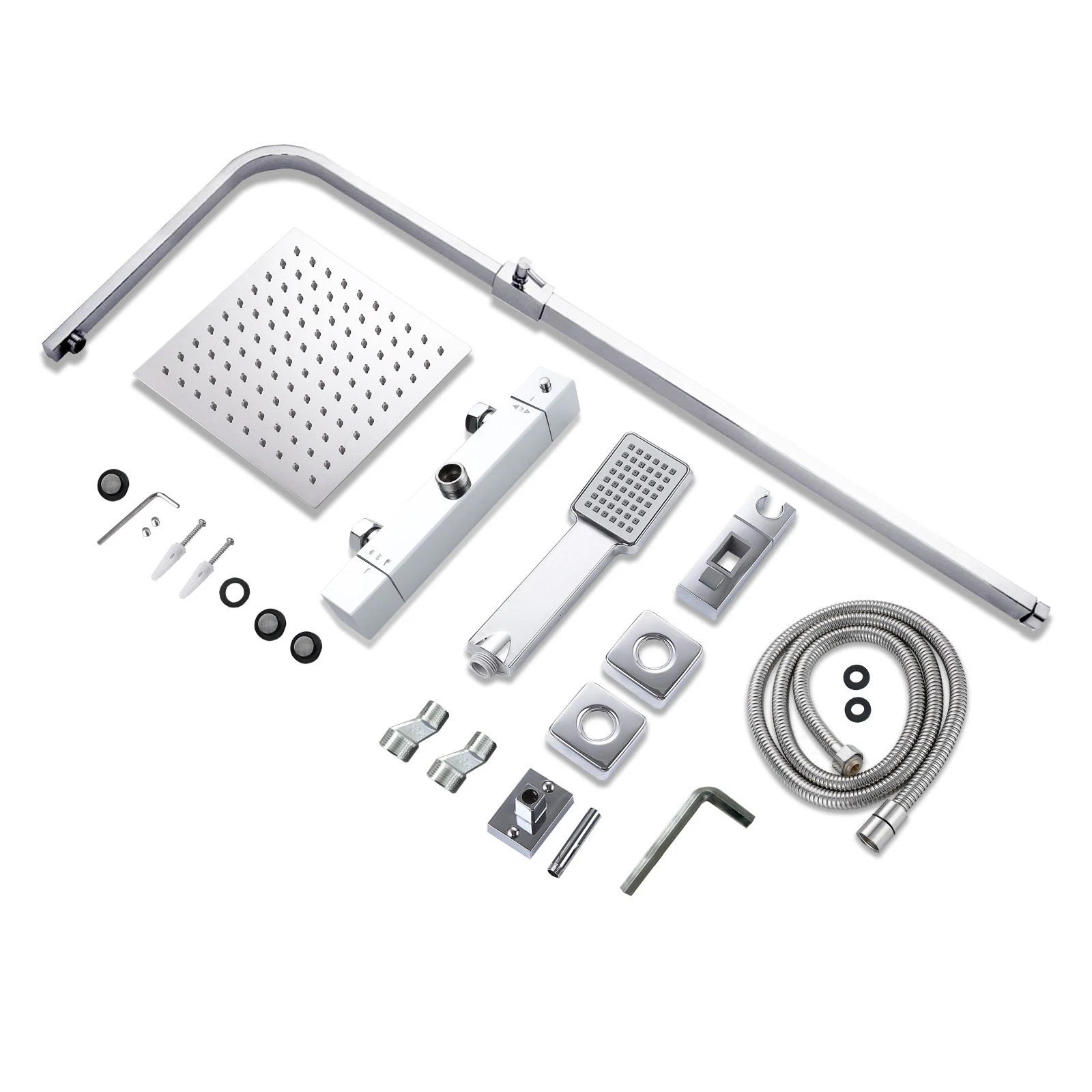 HOMELODY Sistema Doccia A Pioggia Senza Rubinetto, Doccetta Nera - Foto 8