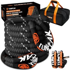 1.26x30ft Heavy-duty Kinetic Recovery Rope 56000lbs Break Strength 2 Shackles