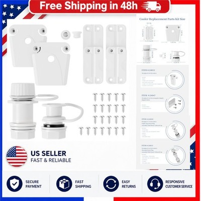 Cooler Replacement Parts Kit for Igloo - Hinges Latches Screws Drain Plugs