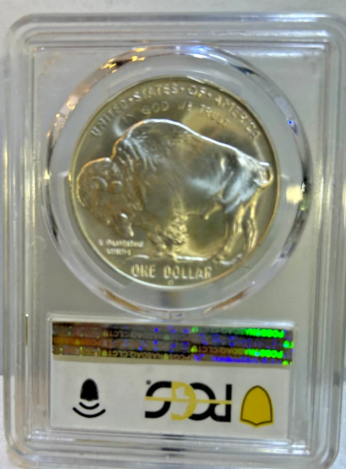 2001 D American Buffalo Commemorative Silver Dollar PCGS MS70 - Image 3 of 4