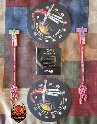 #ad Project Hail Mary Pin IMAX Exclusive 1 Coasters 2 amp; Stir Sticks 2 LE $20.99