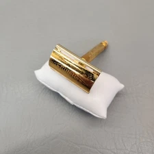 Vintage 1940's Gillette Tech Safety Razor Ball End Gold Tone No Date Code Clean