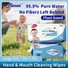 2Pk Mioszzi Baby Wipes,Hand&Mouth Safe,Private Area Clean,Plant-Based Unscented