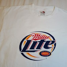 Vintage 90s Miller Beer T-Shirt White Retro Graphic Men s Size XL True Pilsner