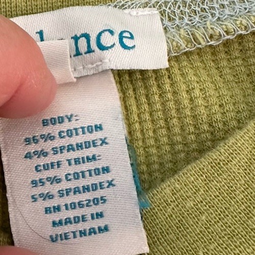 Sundance Top klein grün Thermo Waffelstrick Knopfmanschette Stretch Outdoor Boho - Bild 6 von 7