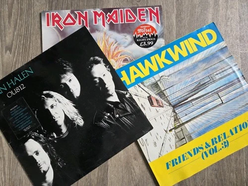 Job Lot - 3 x Vinyl LPs - Van Halen,  Iron Maiden, Hawkwind