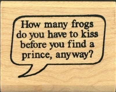 Toad Hall Speech Bubble Dating Humor How Many Frogs  Rubber Stamp