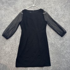 Talbots Dress 10P Mesh Dot Sleeve Lined Petite Evening Party Romantic Goth