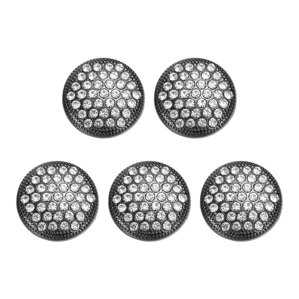 5 StüCk Metallische Runde KnöPfe 25Mm Legierung Stiel Strass NäHen KnöPfe-image