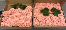 NEW Artificial Blush Pink Roses Flowers w Stems 45 Pieces