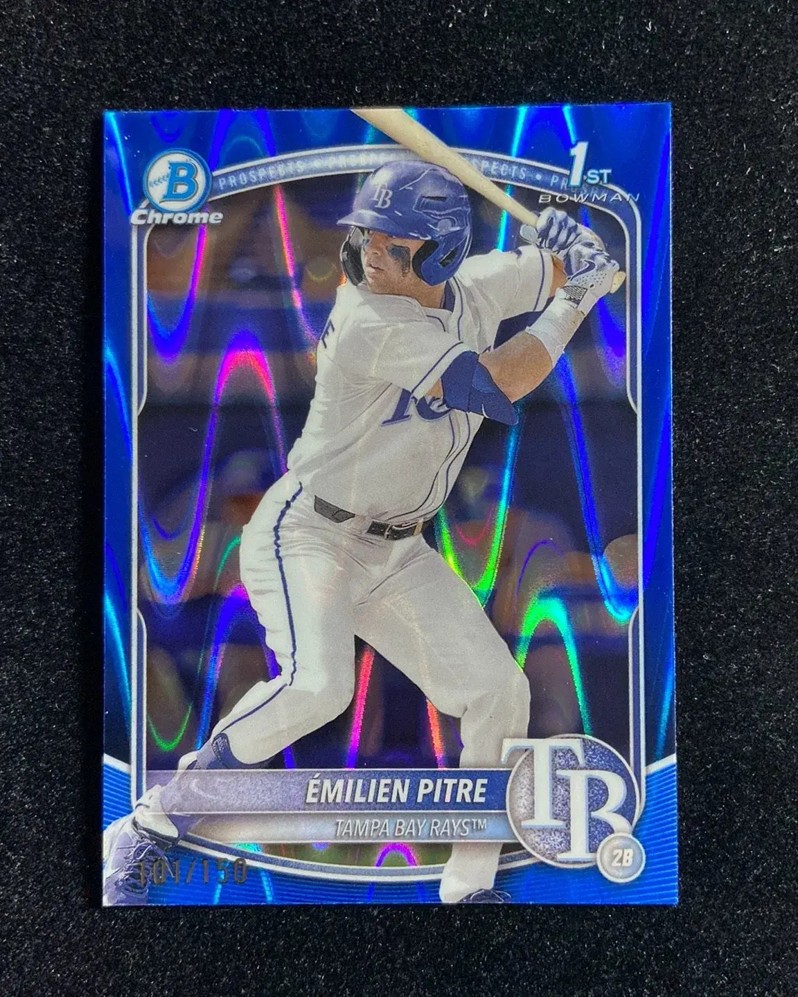 2025 Topps Bowman Chrome Emilien Pitre 1st #BCP-83 Blue Rayway 101/150 Rays HD