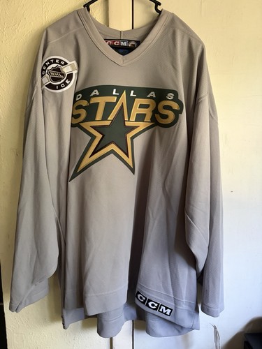 Vintage 90s CCM Dallas Stars NHL Hockey Jersey Gray Center Ice Patch XXL Blank