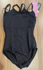 So Danca Girls Black Leotard Size 8-10 Strappy Back Ballet Dancewear TP151C