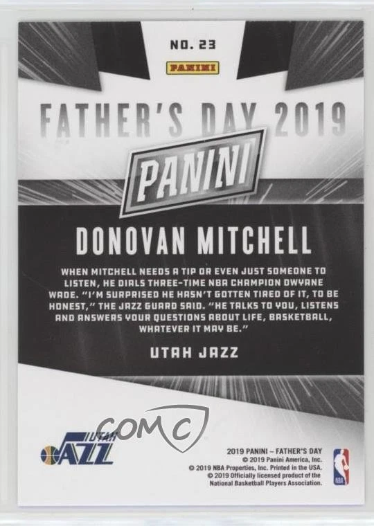 2019 Panini Father's Day Donovan Mitchell #23 - Image 2 of 2