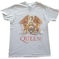 Queen T Shirt Classic Crest Band Logo Nue Offiziell Unisex Grau