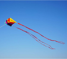 Colorful Parafoil Kite with Long Tail Easy to Fly Outdoor Fun Sports for Kids 