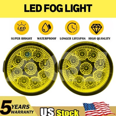 Pair Bumper LED Fogs Driving Lamps yellow For INFINITI Q70 2014