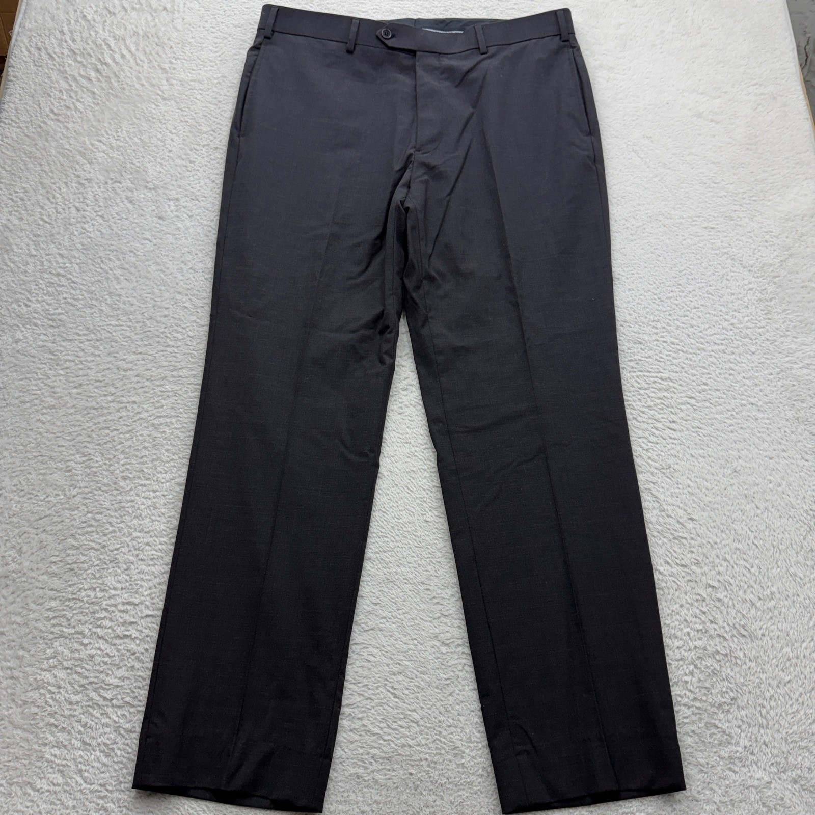 Brooks Brothers Regent Fit Wool Dress Pants Mens 38x32 Charcoal Grey Stretch
