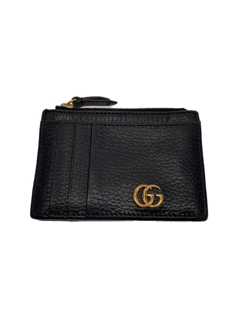 GUCCI Wallet Card Case Leather Black Men's Slightly GUCCI Wallet Card Case Leather Black Men's Slightly