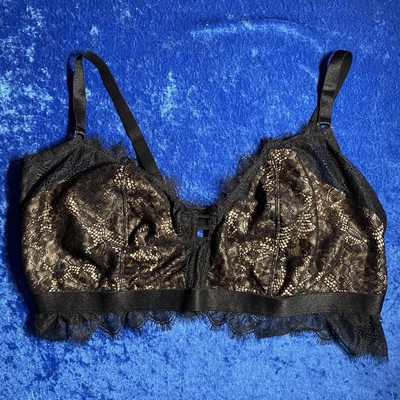 Sofia Intimates By Sofia Vergara Leopard Print Black Bralette XL