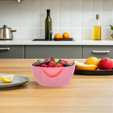 2PCS Kitchen Strainer Colander Bowl for Fruits Vegetable - Stackable Dual-Layer