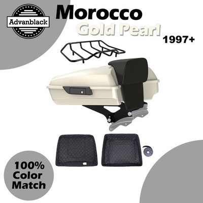 Advanblack Morocco Gold Pearl Razor Trunk Pack Luggage Fits 1997+ Harley