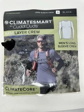 Cuddle Duds Climatesmart Men's Small Base Layer Black Long Sleeve Shirt