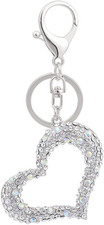 Heart Shape Keychain Charm Pendant Handbag Bag Keychain Key Ring sliver 2 