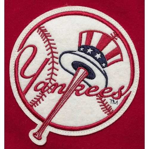 Herren NY Yankees Baseball dunkelrot College Jacke - Bild 3 von 5
