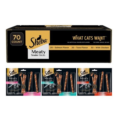 Sheba Meaty Tender Sticks Cat Treats Chicken, Tuna Flavor, or Salmon Flavor, ...