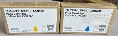 2 Ricoh MP CW2200 Print Cartridges Cyan & Yellow 841721 841723 2025 / 2026