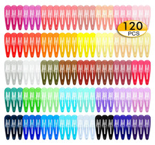120 Pack Colorful Metal Snap Hair Clips, 2 Inch Barrettes in 40 Assorted Candy C