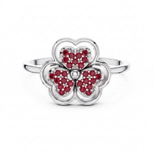 Anello regalo di fidanzamento pietre preziose rubino rosso Mogok naturale cer...