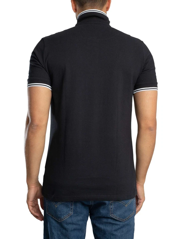 Pretty Green de los hombres Camisa polo Barton, Negro - Imagen 3 de 4