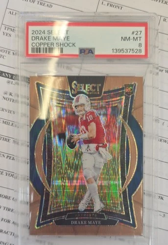 2024 Panini Select - Concourse Drake Maye #27 Copper Shock Prizm /299 (RC)