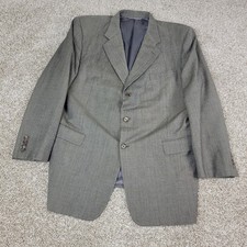 Hickey Freeman Utah Woolen Mills Mens 46 Reg Gray Plaid Blazer 100 Wool