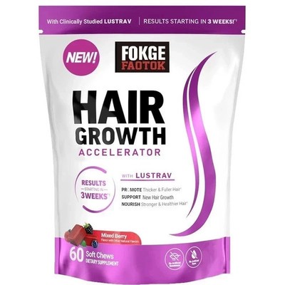Force Factor Hair Growth Accelerator Soft Chews, Hair Growth Vitamins For Women