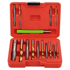15x Screws Bolt Extractor+135° Reverse Drill Bit Kit Broken Stud Nut Removal Set