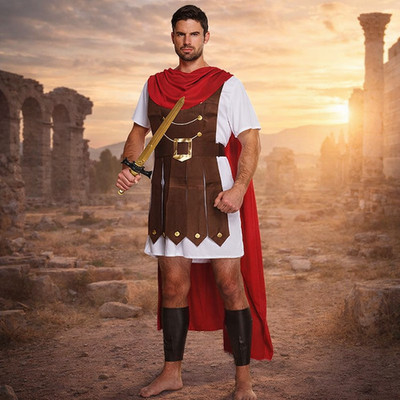  Erwachsene Herren römischer Gladiator Soldat Sparticus ausgefallenes Verkleiden Outfit Kostüm