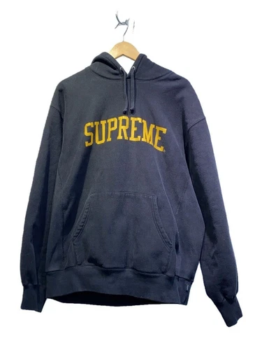Supreme Felpa con Cappuccio 23AW Varsity Felpa con Cappuccio L Cotone Nero Usata