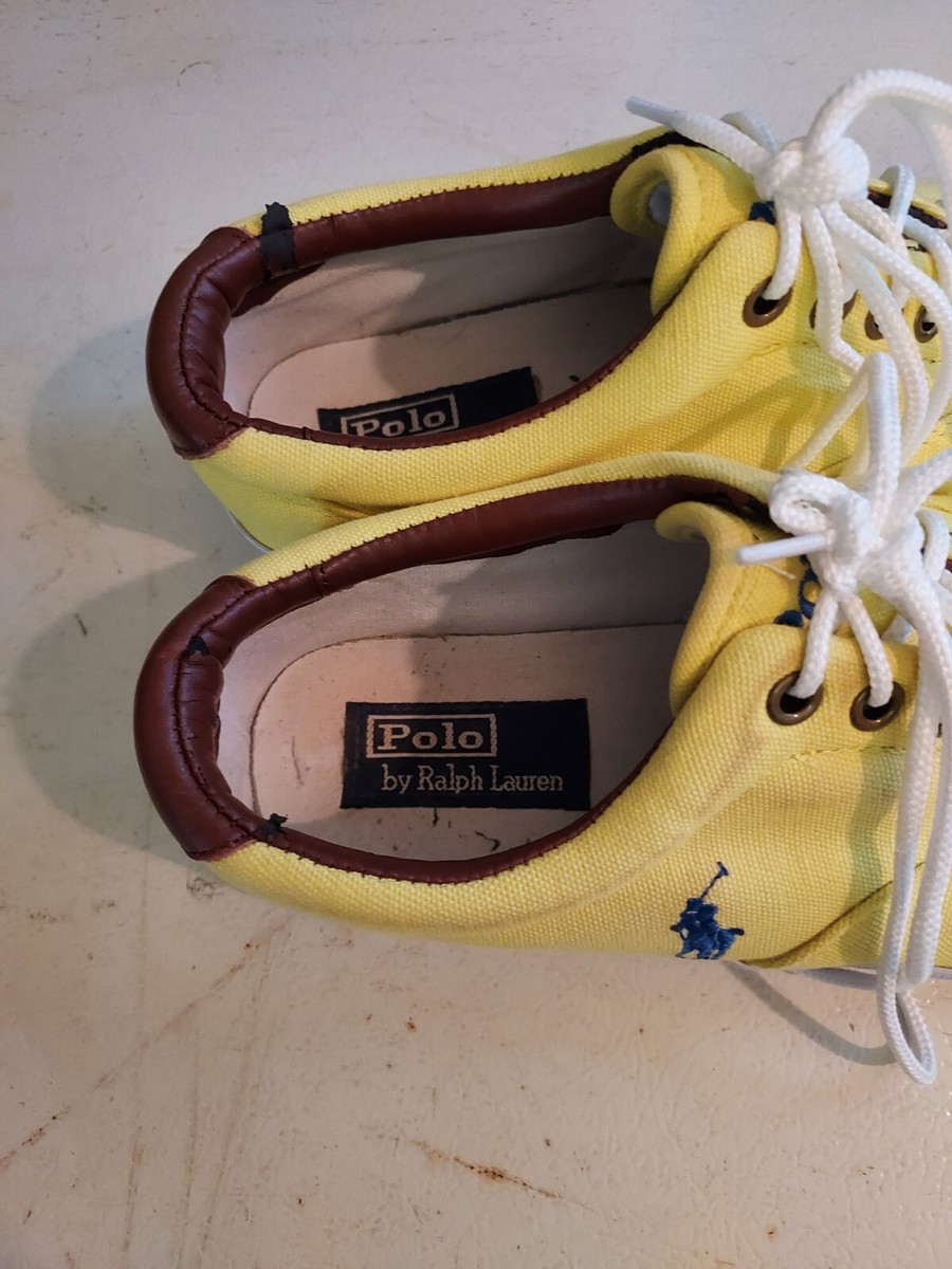 靴 POLO RALPH LAUREN made in USA Vintage Ralph Lauren Men's Polo Canvas Laced Yellow Shoes
