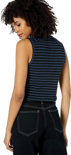 Volcom 256063 Women's Lil Mock Neck Tank Top Black Combo Size Medium - Picture 2 of 2
