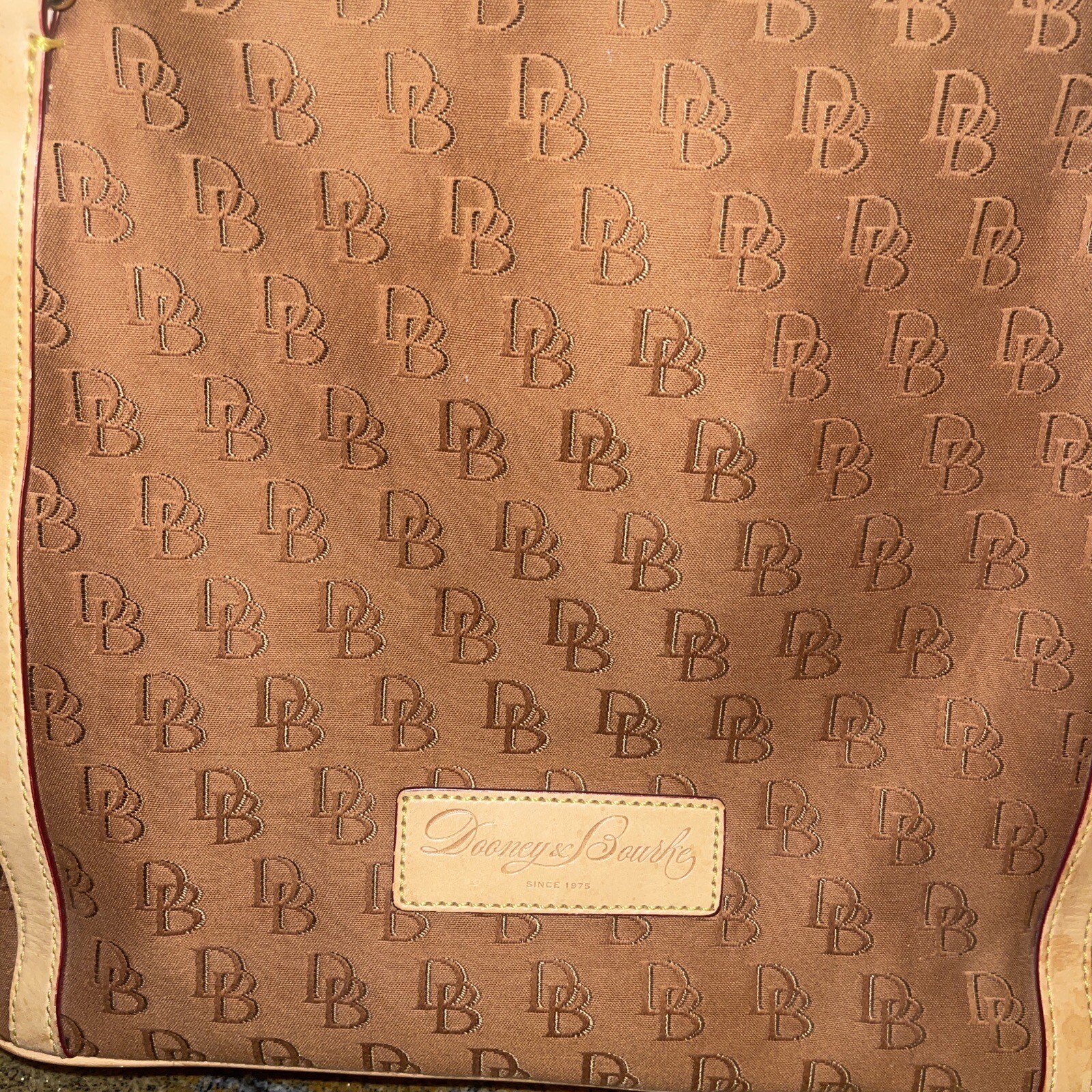 DOONEY & BOURKE Tan DB Logo Canvas & Leather Larg… - image 7